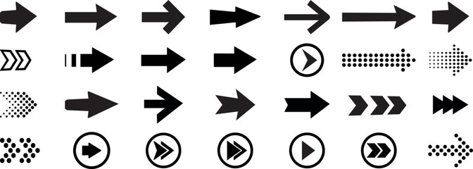 Black arrow icon set, and various style arrow icon set isolated. Various of simple  arrows collection, arrow icon, modern simple arrows, arrow vector collection cursor..