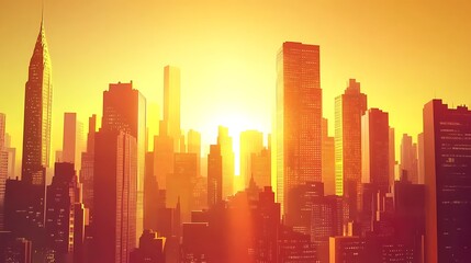 Fototapeta premium City Sunrise Skyline.