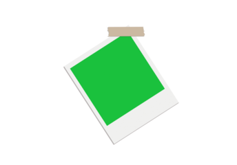 Blank instant photos on a white surface. Suitable for school projects, scrapbooking, retro designs, and creative concepts about memories.