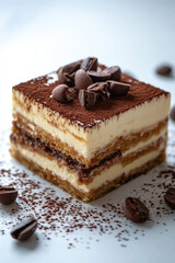 tiramisu with cocoa dusting and creamy layers