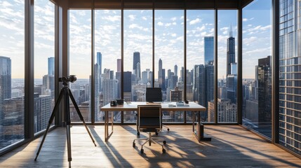 Modern city office with panoramic view