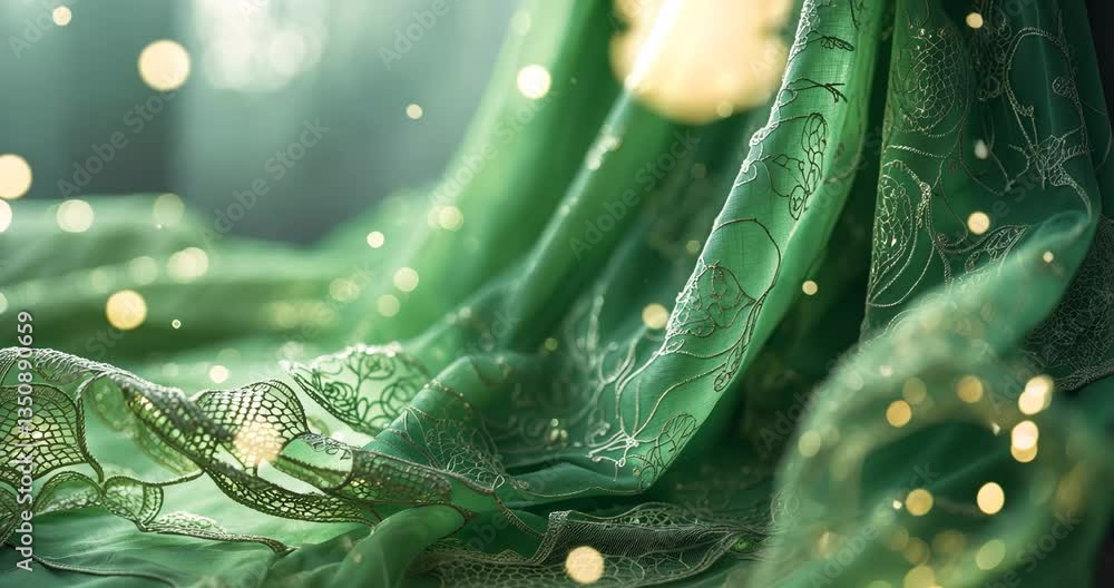 Aufkleber blur of complex lace material featuring shimmering details and fine textures, producing a soft, flow