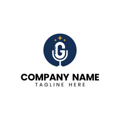 Obraz premium simple style G podcast logo with 3 star