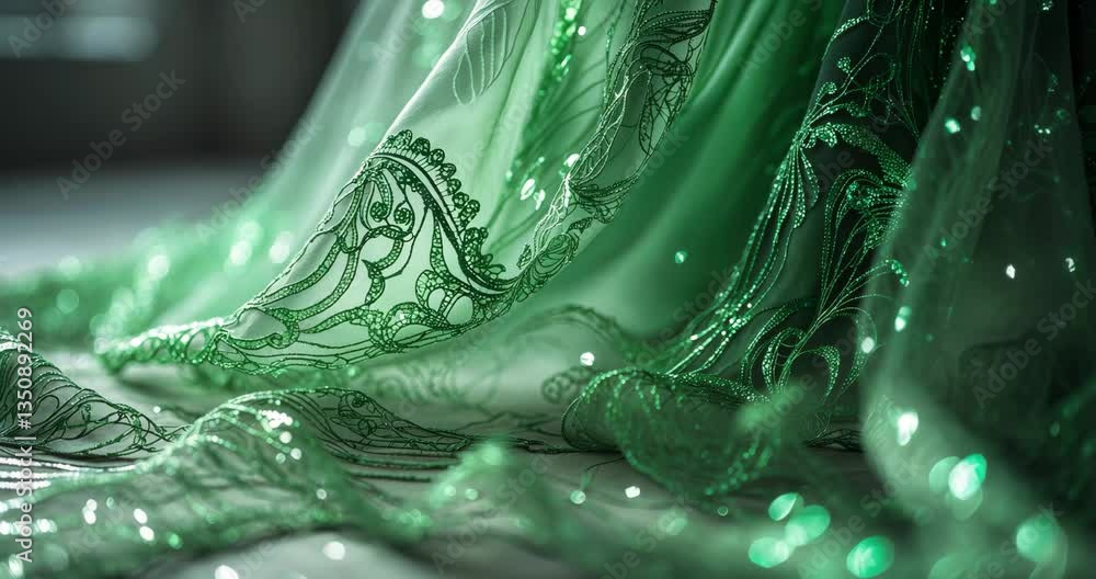 Aufkleber blur of complex lace material featuring sparkling details and fine textures, producing a gentle, flu