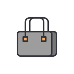 Handbag colored icons, minimalist vector illustration ,simple transparent graphic element .Isolated on white background