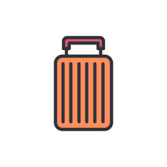 Briefcase colored icons, minimalist vector illustration ,simple transparent graphic element .Isolated on white background