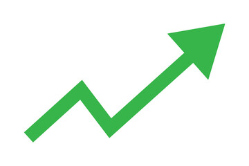 Growth success arrow icon. Green Arrow icon vector silhouette. Growth business arrow icon vector silhouette. up growth arrow icon vector illustration. 