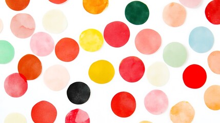 Colorful confetti on white.