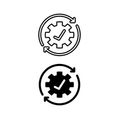 automation icon. with line style and black fill. isolated on white editable background.