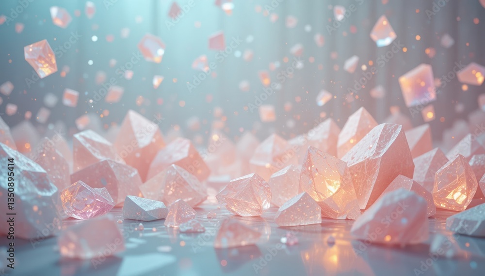 Aufkleber enchanting crystal illumination abstract studio digital artwork serene environment close-up view eth