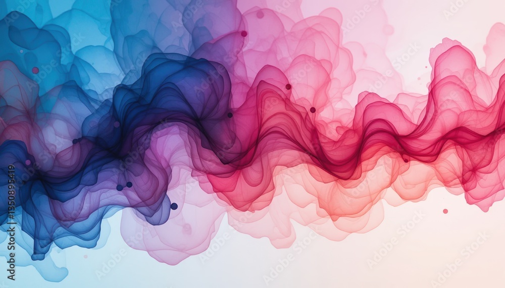 Poster dynamic flowing abstract art digital space graphic design vivid color palette aerial view modern aes