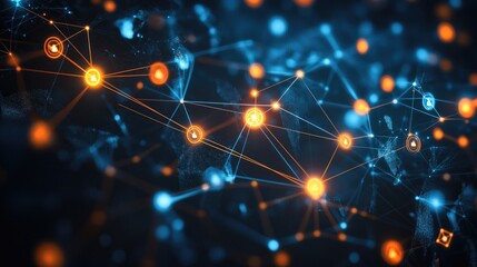 Obraz premium Abstract Technology Connections with Glowing Nodes and Lines