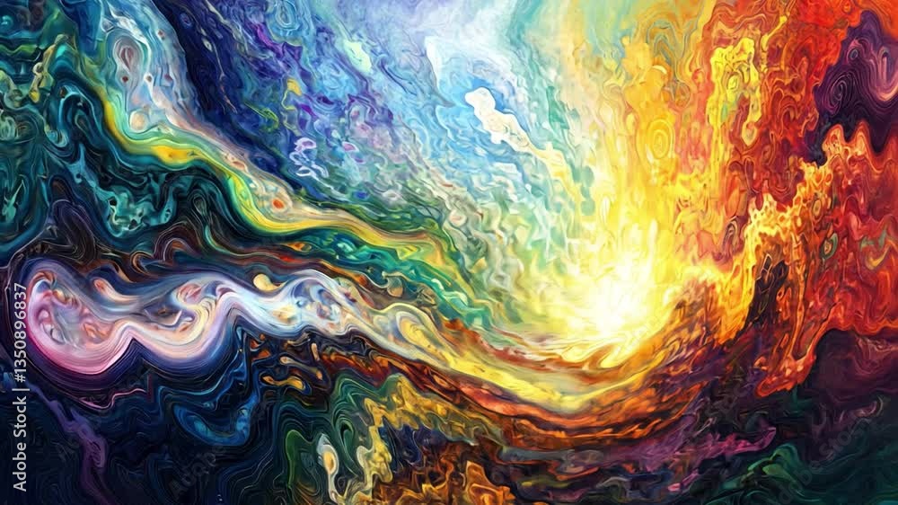 Poster abstract colorful swirls: captivating image of vibrant hues in dynamic swirls, a visual journey for 