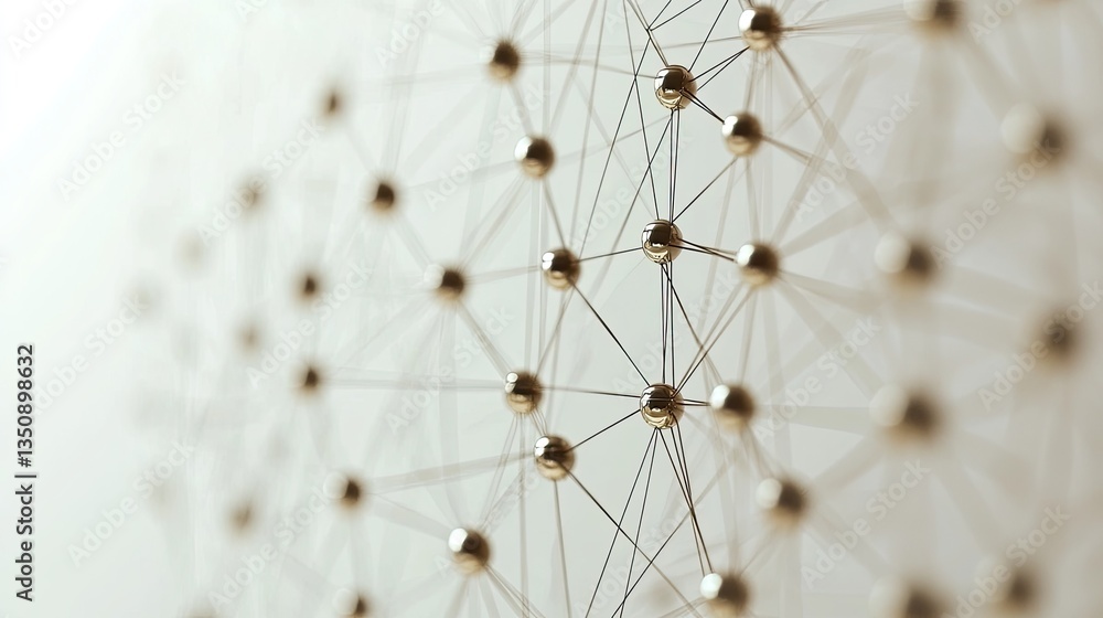 Aufkleber abstract connection network with nodes and lines in soft light