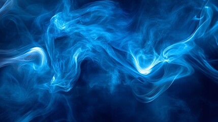 Blue flame, smoke, dark background, mystical setting, occult ritual
