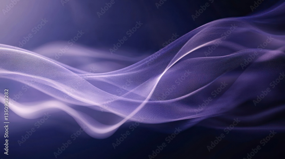 Poster abstract flowing mesh network with light purple hues and soft texture