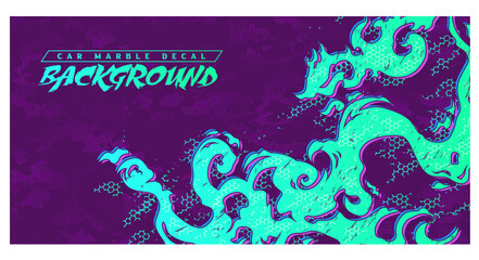sporty abstract japan style flame fire liquid lava livery pattern background halftone marble texture vector illustration	
banner