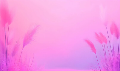 Obraz premium Dreamy pink pampas grass against a soft, gradient background. Perfect for feminine designs, websites, or social media.