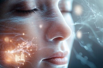 Artificial skin technology in futuristic human enhancement concept