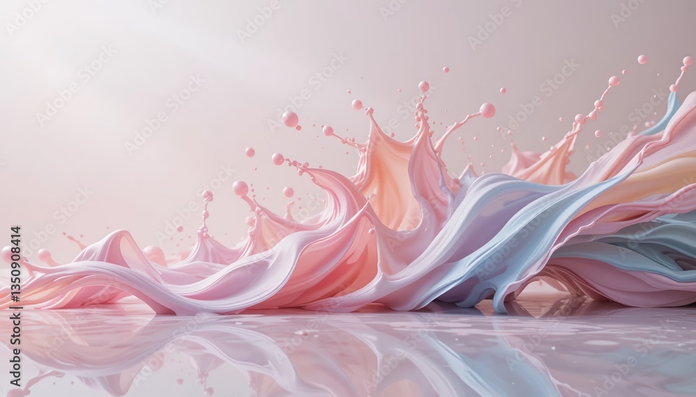 Poster Dynamic paint splash action abstract studio visual art clean environment close-up view creativity concept for modern aesthetics