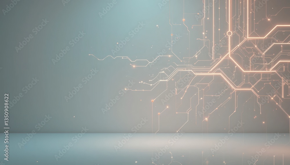 Poster innovative technology showcase featuring circuitry design in a modern studio environment emphasizing
