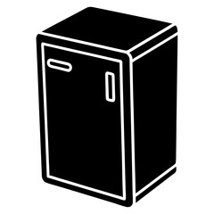 Refrigerator Black Vector Silhouette