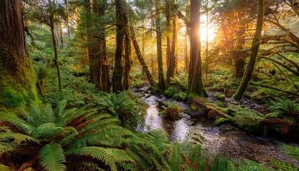 Obraz premium Ancient Trees and Mossy Drapes