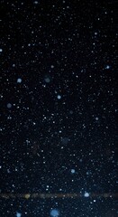 Obraz premium Nighttime snowfall captured against a dark sky in tranquil winter scene