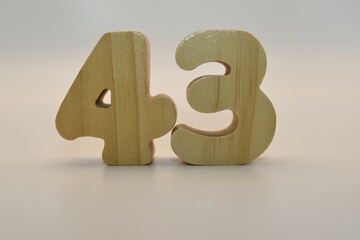 並んだ木製の二つの数字