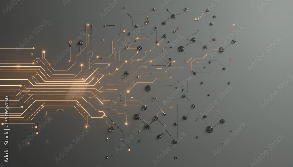 Poster innovative technological action in digital data processing futuristic environment abstract graphic d