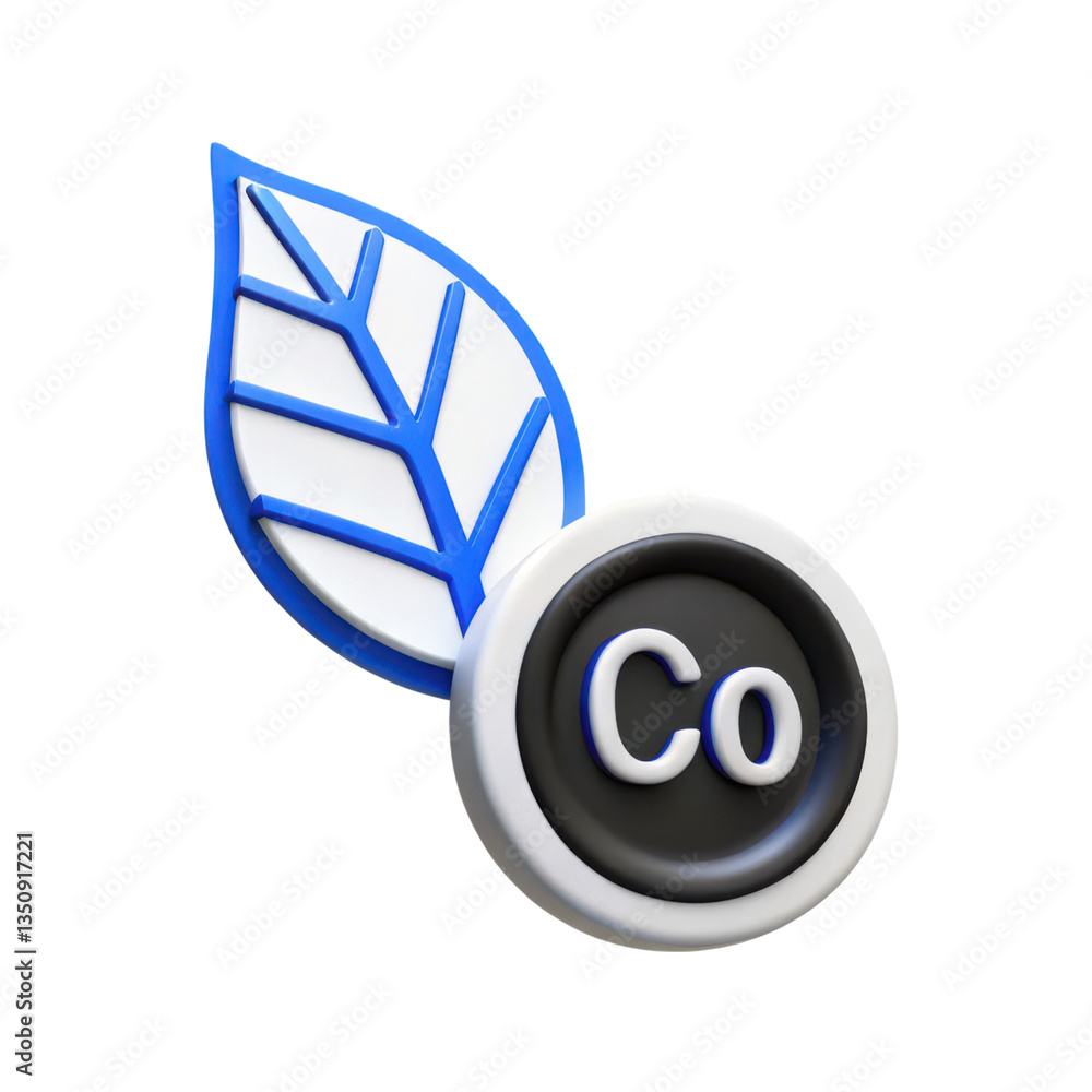 Poster low-carbon 3d concept. leaf and element symbol combined in a modern design concept.