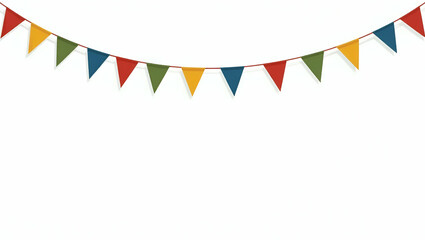 Obraz premium Colorful Triangular Flags on Strings: Festive Decorative Vector Art