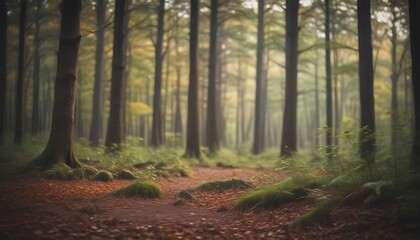 Naklejka premium Blurred forest background