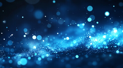 Obraz premium Blue color bokeh lights background blurred circle shapes, glowing lights creating a beautiful abstract background, bokeh defocused abstract design for decor and event.