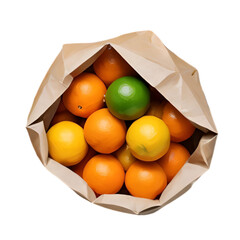 Fresh Citrus Fruits in Eco-Friendly Paper Bag
