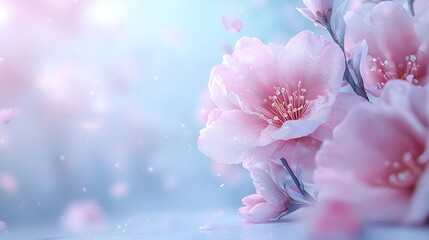Spring flora action blooming flower scene in nature serene environment close-up view