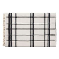 Farmhouse Plaid Cotton Table Runner with Fringe