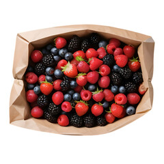 Fresh Mixed Berries in Brown Paper Bag