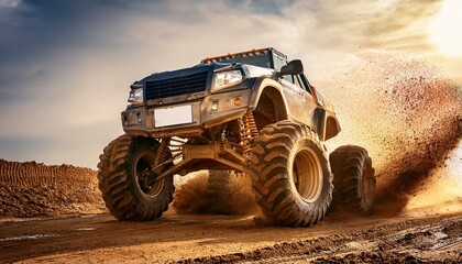 Fototapeta premium The truck�fs presence is larger than life. 