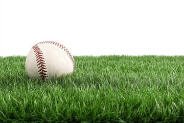 Sports Baseball on Grass Photograph - High-Quality Sports Image