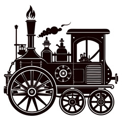 Fototapeta premium Steam-Powered Vehicle Silhouette