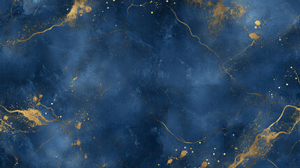 Obraz premium Dark blue marble texture with golden veins pattern art, luxurious navy blue marble texture with golden veins creating a rich and elegant design, background wallpaper featuring intricate pattern.