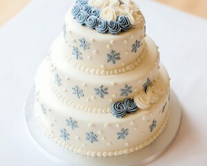 Fototapeta premium Elegant Winter Wedding Cake.