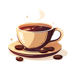 Obraz premium Coffee and accessories concept illustrations for wallpaper or advertising