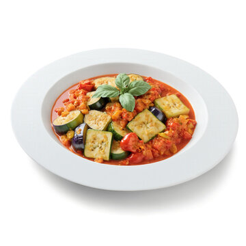Ghiveci - A Romanian vegetable stew made with a mix of seasonal vegetables such as eggplant, peppers, zucchini, and tomatoes,