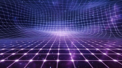 Gravity waves and quantum particles merge in a surreal dance, exploring the fabric of spacetime.
