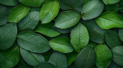 Lush green leaves close-up