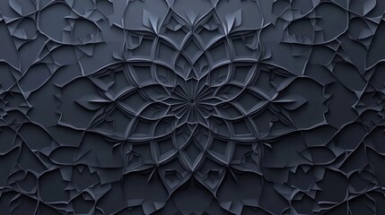 Dark Gray Mandala Intricate 3D Design Elegant Wall Art Background