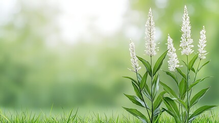 Naklejka premium Spring bloom action nature’s flora in green environment fresh perspective on flowers
