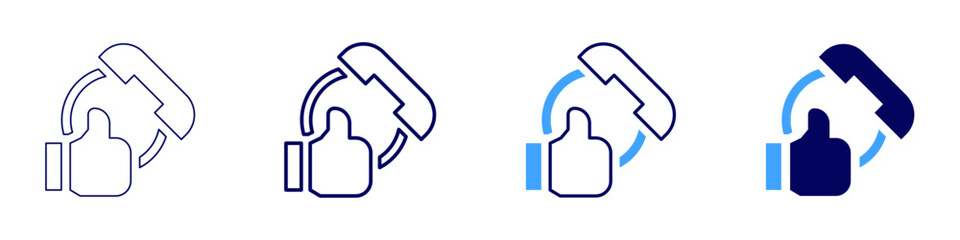 Feedback distribution icon in 4 different styles. Thin Line, Line, Bold Line, Duotone. Duotone style. Editable stroke